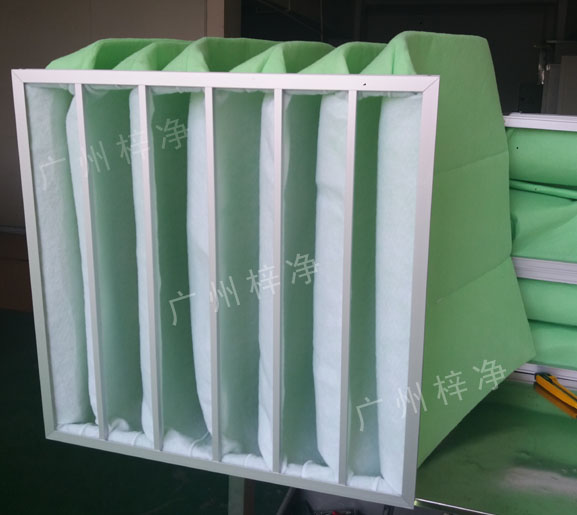过滤棉袋式初效过滤器具有风量大、阻力低、容尘量大特点。