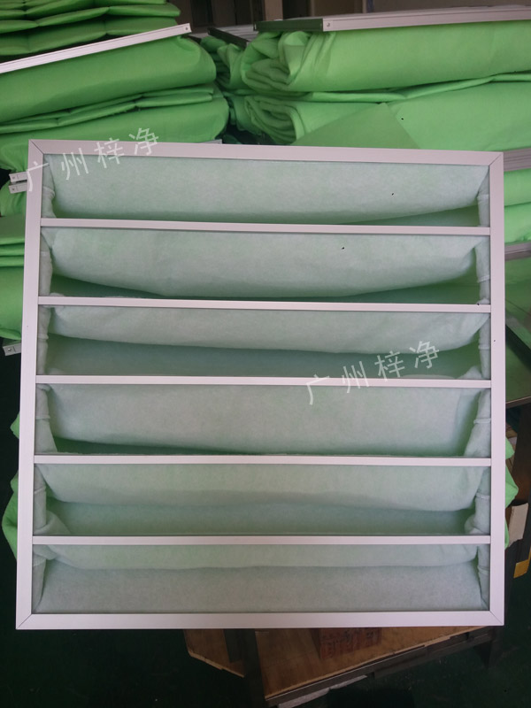 过滤棉袋式初效过滤器采用G4等级过滤棉制作,过滤精度为5um。